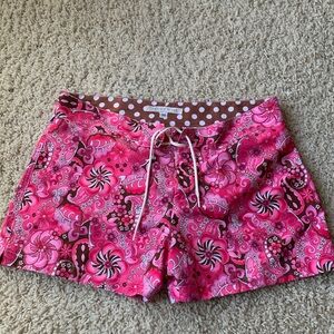 Parke & Ronen mens swim trunks.  Pink floral size 36